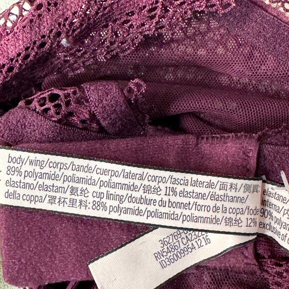 Victoria’s Secret Small Bralette Floral Lace Adjustable Straps Stretch Purple - Picture 9 of 9